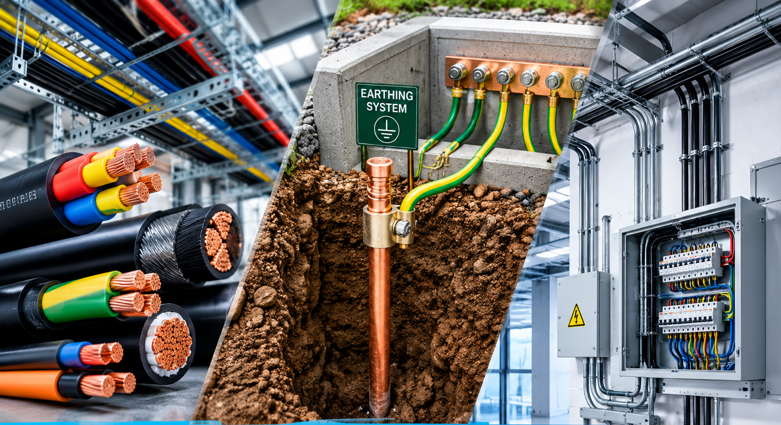 Electrical cables earthing lighting and installation